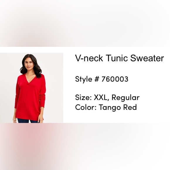 LOFT vibrant red tunic SUPER SOFT - Picture 6 of 7